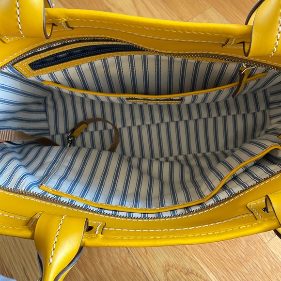 Dooney & Bourke Yellow and Tan Structured Tote - Picture 6 of 7